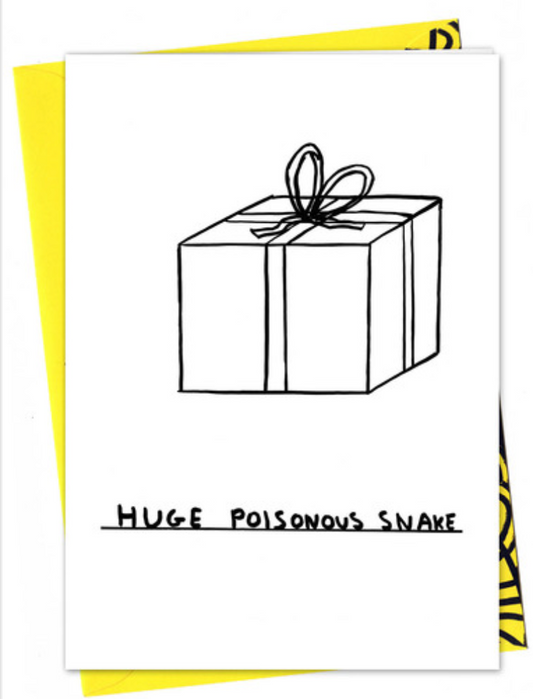Huge Poisonous Snake card by David Shrigley