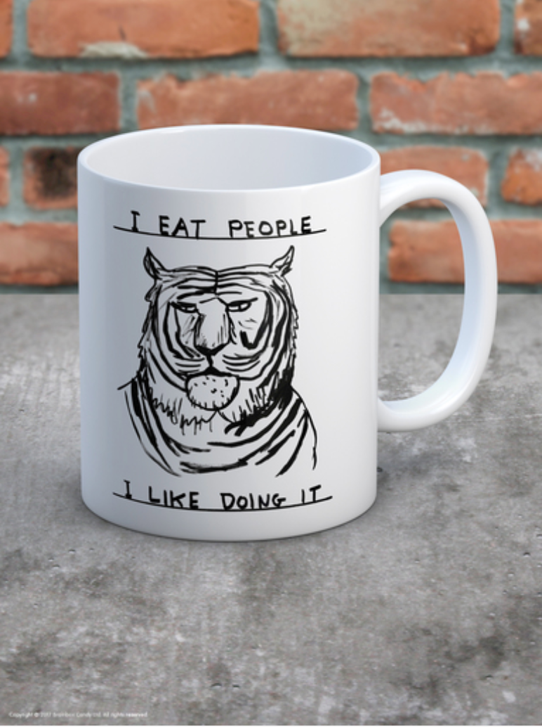 I Eat People Mug by David Shrigley