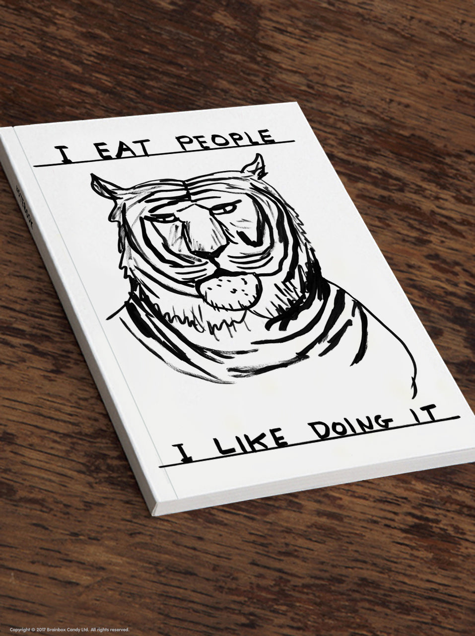 I eat people I like doing it A5 Notebook by David Shrigley