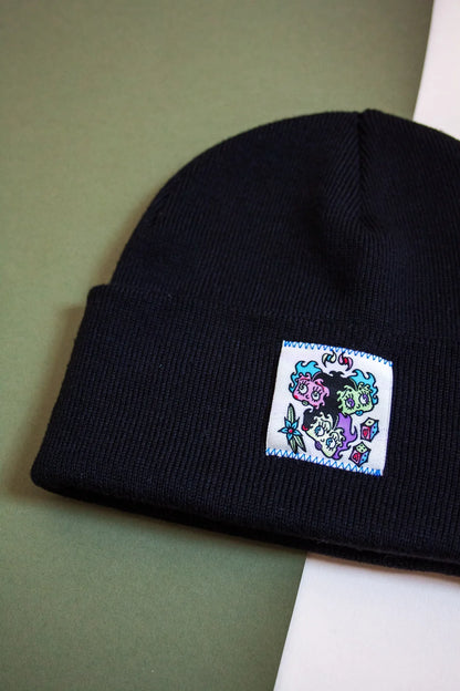 Black Betty Boop Cuffed Beanie BY FURIOUS CREATIONZ