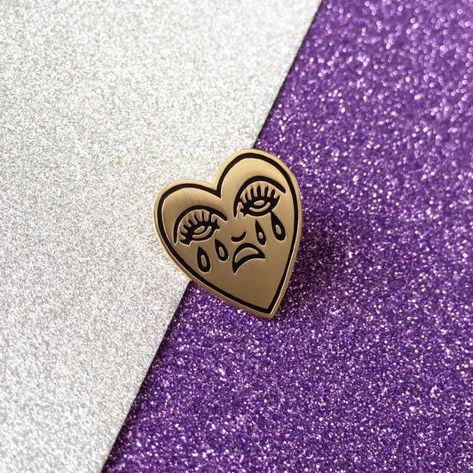Crying Heart Enamel Pin by cousins collective - Family Store