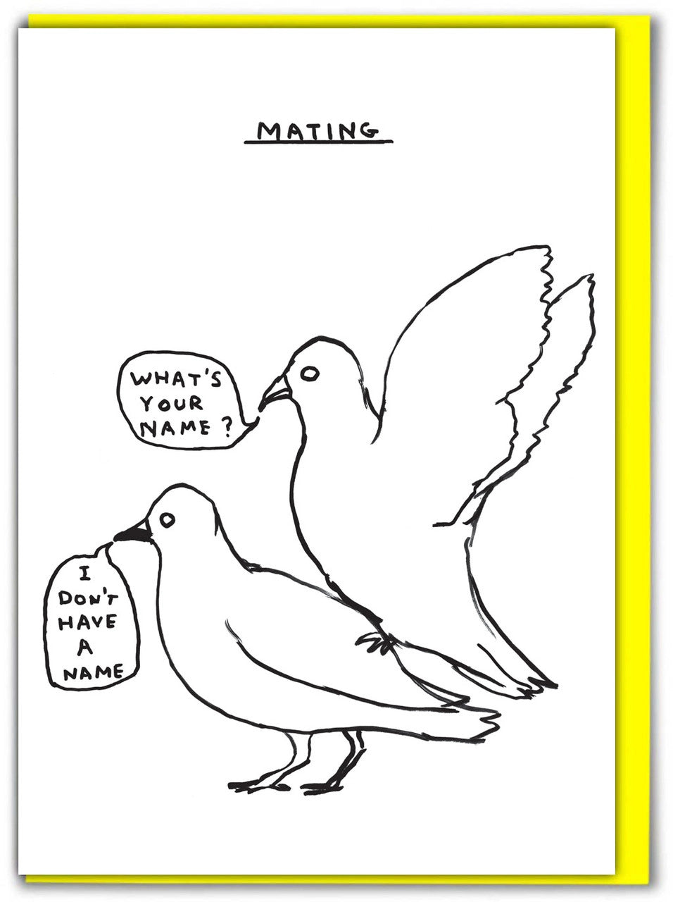 Mating Pigeons Card by David Shrigley