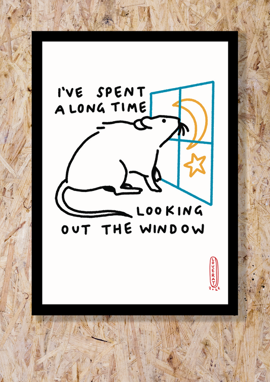 Window Rat Art print by LoveRat Tattoo